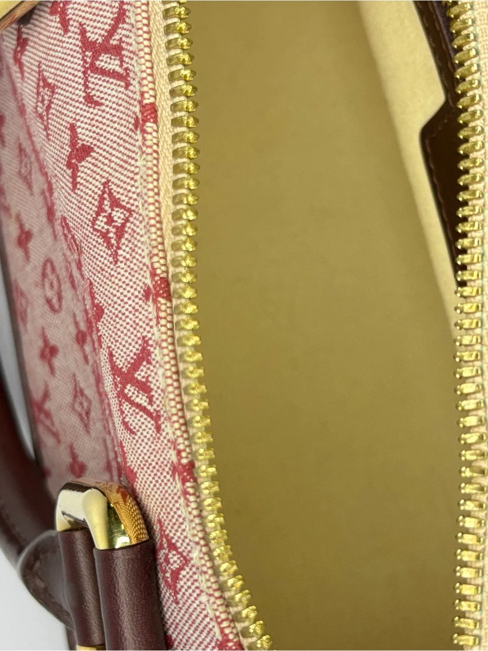 Louis Vuitton Pink Monogram Canvas Mini Top Handle Bag with Burgundy Trim